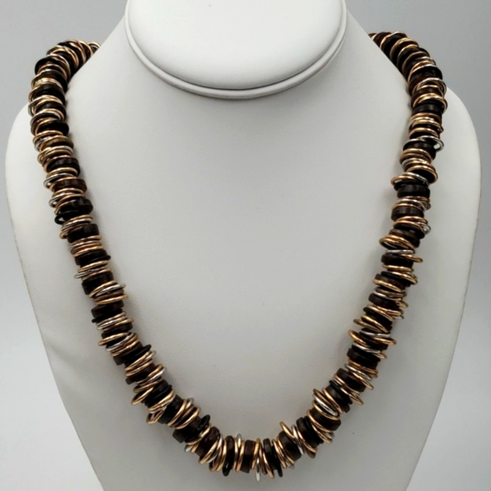 Zara Mixed Metal Discs Necklace